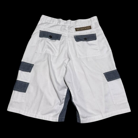 Red Ape Cotton Blend Baggy 12” Inseam Y2K White Blue Shorts Men’s 34 (Fits 32) - Picture 1 of 10
